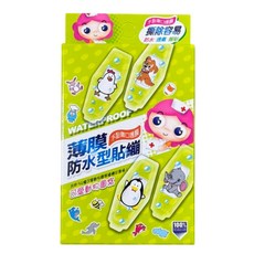 尹氏 薄膜卡通滅菌防水OK繃 - 可愛動物圖案 急救絆 10入裝, 防水型卡通圖案薄膜款, 1個