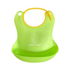 babyvuga 兒童矽膠立體圍兜 防水防油, 綠色, 1個