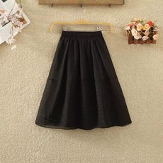 항아리치마여름 밴딩 스커트 웜베이지 쉬폰 50.0kg 이하 여성 롱 M