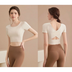 그리리 필라테스 요가복 세트 반팔+레깅스 운동복 상하의 세트