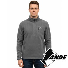 ANDE 男保暖拉鍊領上衣 炭灰 M32004