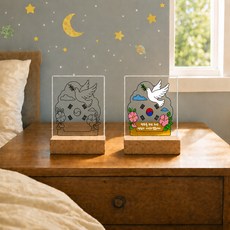 [홈퍼니]DIY 아크릴 무드등 만들기 UV인쇄 완성도안 3종 호국보훈의달 기획상품 [1-1]유선USB형 직사각형 미니, 도안2