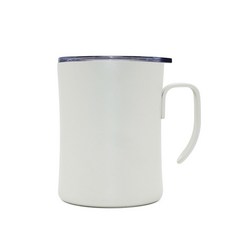 맵스 더블 월드 스테인리스 스틸 리드 머그컵 350ml, 1개, Rice White