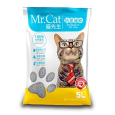 Mr.Cat 貓先生 超凝結 礦砂 抗菌 無塵 貓沙 貓砂 5L/包, 1包, 5L, 無香