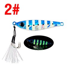 1Pc 싱킹 지그 10g/20g/30g/40g/60g/80g 금속 주조 미끼 더블 어시스트 후크와 실크가있는 빛나는 인공 하드, 02 40g, 02 A