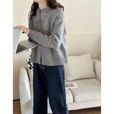 니트패딩 노르딕 카라집업 QOYO