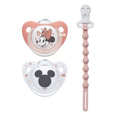 누크 디즈니 쪽쪽이 X 토트랩 쪽쪽이 홀더 SET, S2 (6~18개월), 미니+로즈워터핑크, 1세트