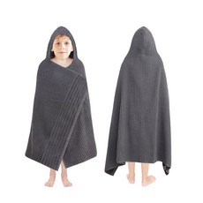 ORIGINAL KIDS 후드 목욕 타월 - 2팩 100% 면 목욕 랩 - 500 GSM 후드가 달린 대형 오버사이즈 아동용 타월 - 유아 샤워 수영장 해변 - 매우 부드럽고, 2-1개, 회색