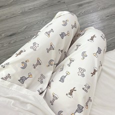 趣味小動物休閒長褲 - 寬鬆居家睡褲