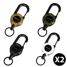 1+1 와이어 오토릴 키링 캠핑 등산 낚시 카라비너 핀온릴, 1세트, 블랙