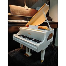 迷你平台鋼琴 透視擒縱機構 全可動彈奏 展示 收藏 擺設 藝術模型, 1個, 白色