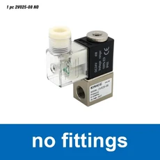 공기 솔레노이드 밸브 공압식 제어 밸브 2V025-08 정상 개방 12V 24V 220V 1/4 인치 BSP 2 웨이 2 포지션, 01 without Fittings, 03 2V025-08 DC24V