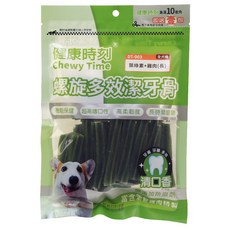 【健康時刻 Chewy Time】狗 螺旋多效潔牙骨 全犬種 零食, 1個, <袋>葉綠素+雞肉【長】