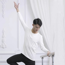 남자댄스복 남성 댄스복 상의 가을 겨울 코튼 긴 소매 발레 모던 라틴 댄스 레오타드 탑