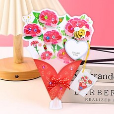 카네이션만들기 카네이션 편지지 카드 엽서 편지봉투 스승의날 어버이날 꽃다발 선물 입체편지, 상세페이지 참조, 카네이션