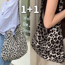 티모바 1+1 여성 호피 가방 에코백 여자 레오파드 천 호피무늬 숄더백 크로스백