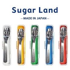 日本SUGAR LAND不鏽鋼兒童餐具叉匙組 環保餐具 硬盒裝，安全無毒，卡通造型，輕巧易握, 藍色, 1個
