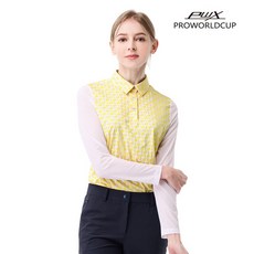 프로월드컵 여성 봄 프린트 카라티셔츠 긴팔 골프웨어 Q123-3403-05