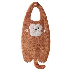 動物擦手巾 雙層加厚 珊瑚絨 吸水速乾, 雙層加厚動物擦手巾-小猴子, 1個