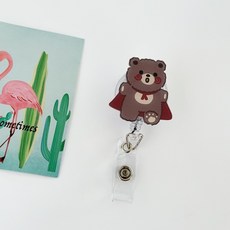 小熊超人 可愛卡通伸縮識別證扣 護理師醫師學生證件夾, 1個