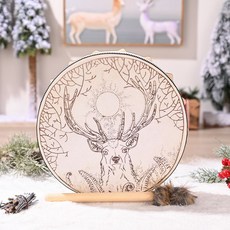 문 달 스타일 사운드 양피 모조 드럼 타악기 이클립스 비건 샤먼, 9. 크림색 사슴, 1개