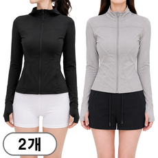 차쿠 1+1 여성 슬림핏 집업 자켓 요가 필라테스 러닝 운동복