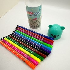 翔翼百貨 12色桶裝水性彩色筆 畫畫筆 色彩筆 水性筆 彩色筆 繪畫 環保水彩筆 交換禮物, 1個, 12色桶裝水性彩色筆/13504