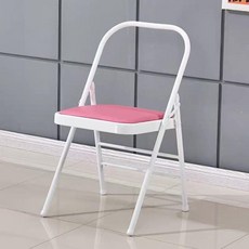 화이트 요가의자 체어 쿠션 흰색 접이식 스트레칭, 1개, 두꺼운 핑크 후 이중 빔 1.5