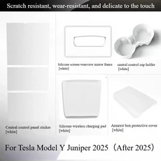 쿠쿠스토어 테슬라 모델 Y 주니퍼 2025 리어 아웃렛 스크린 프레임 차량 화이트 트림 액세서리 중앙 수납함, 19 PCS White