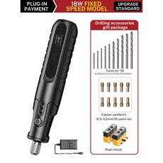 Zten 핸드 헬드 드릴 도구 미니 무선 전기 드릴 충전식 기계 목공 드릴링 드릴 조각 도구, 검정색