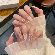 JIMMY NAIL 手工穿戴甲 蝴蝶仙子夢幻星河設計, 1個, 1g, E89粉黛佳人:M【袋裝】送工具包5件套