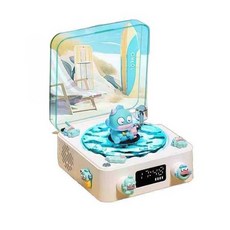 물멍 블루투스 스피커 턴테이블모양 수면등 씨솔트화이트, 1개, 박하 그린 (조명 스피커)