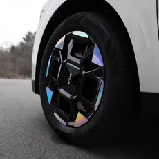 영카클럽 2024 카니발 페이스리프트 호환 19인치 휠스티커 차량 악세사리 포인트 용품, 포지드카본블랙, 1개