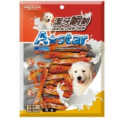超快嚴選 A Star 阿曼特 潔牙棒 狗狗潔牙零食, 1個, 短捲棒 牛肉鮭魚