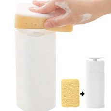 한손 디스펜서 눌러쓰는 세제디스펜서 스펀지 수세미 세트, 단일, 1세트