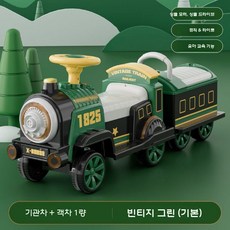 리모콘 유아전동차 전동기차 푸쉬카 어린이 장난감 전기차 전동카, 미아 그린 단일+헤드+캐리어