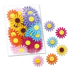 DIY手作材料 不織布笑臉太陽花 一包120入 布藝 貼布 素材 裝飾 蝴蝶結 小公園手作, 1個, 笑臉太陽花