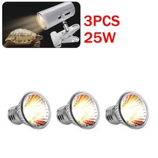 발열전구 온열 열등 파충류 램프 UVA UVB 30 반려동물 열 거북이 베이킹 UV 전구 양서류 도마뱀 온도 25 W 50 75W 1-3개, 25w 3pcs