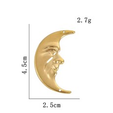 2개 DIY 크리스탈 선캐쳐 제작 용품 황동 별 달 펜던트 커넥터 윈드 차임 부품 걸이 장식 액세서리, [05] Moon