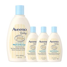아비노베이비 워시 & 샴푸 내추럴 오트 추출물 은은한 향, 354ml, 4개