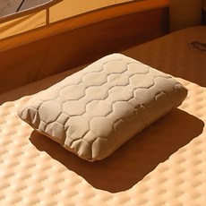 네츄럴캠프 에어베개 에어쿠션 캠핑용베개 야외용 휴대용_커버형, 1개, 베이지(Beige)