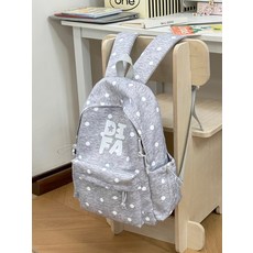 書包背包大學生國中兒童大容量護脊減負防潑水輕便開學雙肩包, 深灰波點小號單包無掛件