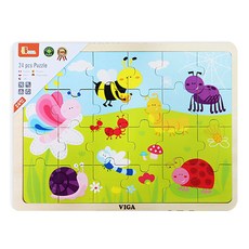 제오오스토어 원목퍼즐 24조각 곤충 인지훈련활동 유치원활동교구 가정학습보조 집콕학습아이템