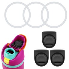 Owala Freesip 19/24/25/32/40온스와 호환되는 교체 스토퍼 3개 실리콘 씰 뚜껑 밀봉 링 3개 누출 방지 물병 상단 캡 뚜껑 링 마우스피스 부품 Owal, Owala Freesip 19/24/25/32/40온스