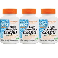 Doctor's BEST 高吸收輔酶Q10素食膠囊, 60顆, 3罐