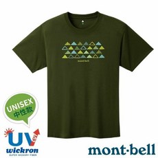 【日本 mont-bell】山文樣 中性抗UV透氣圓領短袖排汗衣 Wickron 登山T恤 1114746