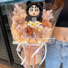 C Florist 蠟筆小新玩偶花束, 1個, 棕色蠟筆小新花束   成品