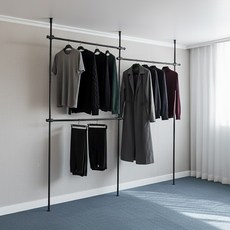 블렌드 튼튼한 헹거 고정식 시스템 행거, 블랙