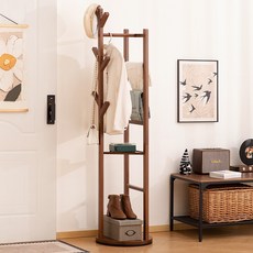 360°自由旋轉底座 實用衣帽架, 旋轉褲架款-茶色