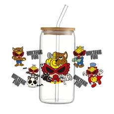 컵 랩 스티커 귀여운 일본 만화 Hy Mini H UV DTF 전사 스티커 방수 전사 데칼 16온스 유리용, 30 DTF11090